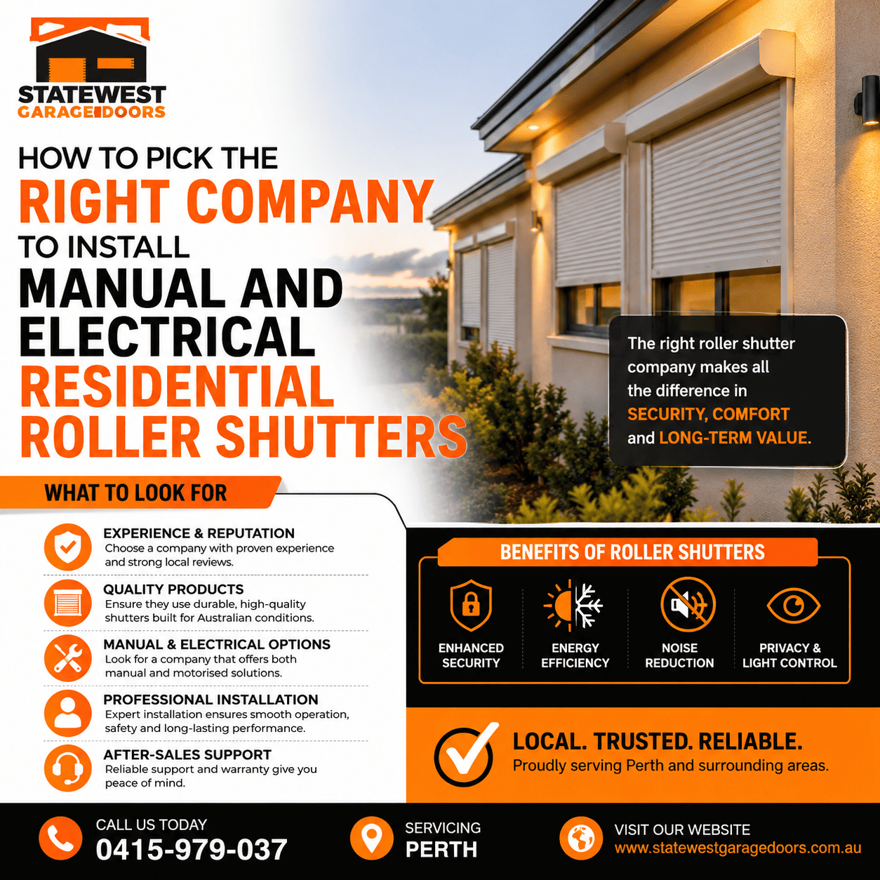 Residential roller shutters installation
